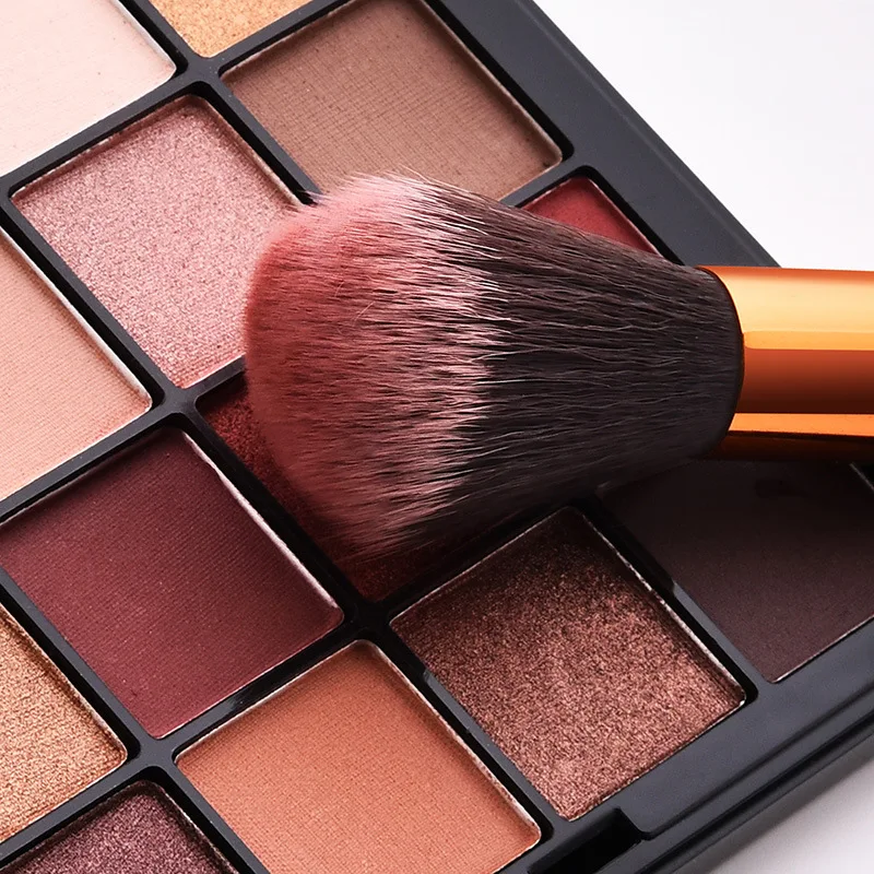 Luxury makeup brush set 10pcs rose golden glitter handle crystal diamond foundation brush set with PU bag makeup brushes