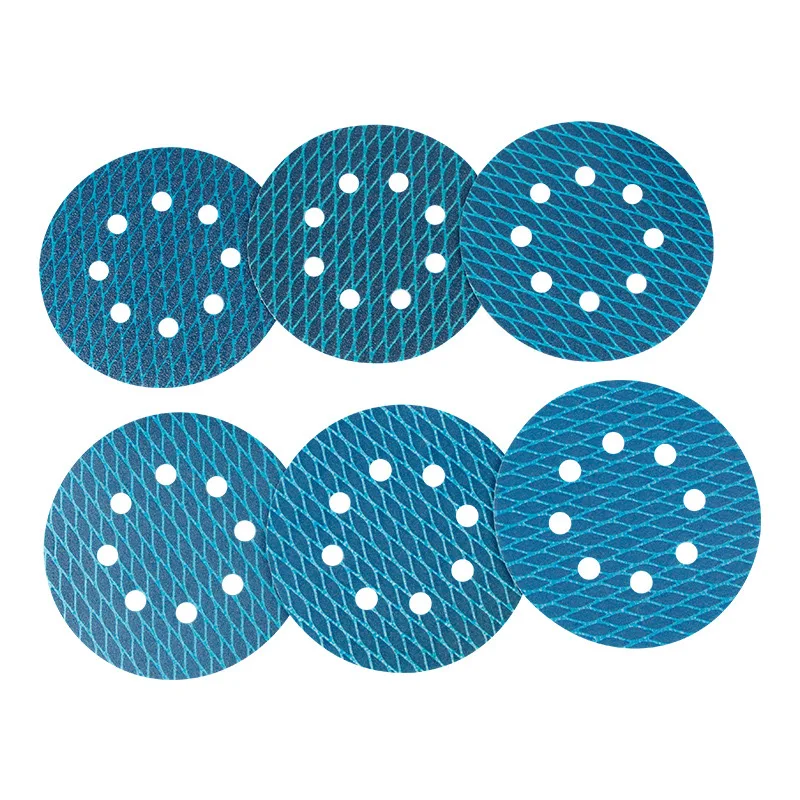 Hook and Loop Sanding Disc 5 Inch 8 Holes Sand Disc 180 Grit Blue Sanding Paper Disc for Wood Grinding