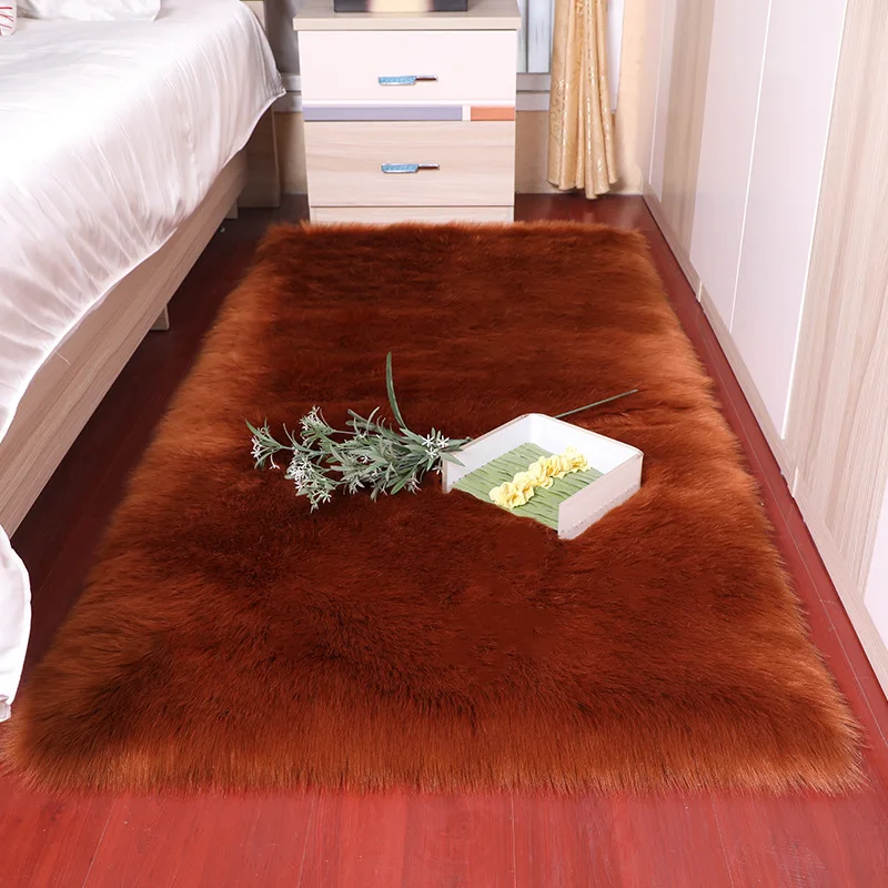 Luxury Alfombra Tapis Sheepskin Faux Fur Carpets and Rugs Mats Custom Carpets And Rugs Faux Fur Tapestry Area Rugs