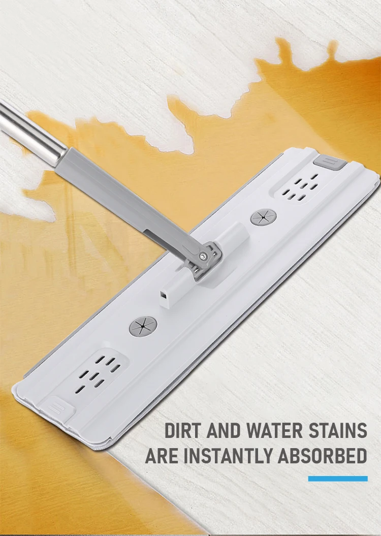 Head Household Self-Cleaning Magic Mop Set 360 Rotation Microfiber Floor Cleaning Steel Handle with PP Material Mop Head