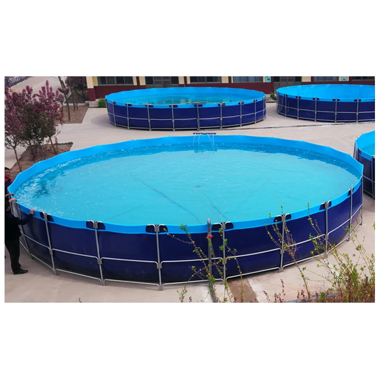 High quality flexible PVC and HDPE lining greenhouse galvanized frame  fish farm fish pond for sale