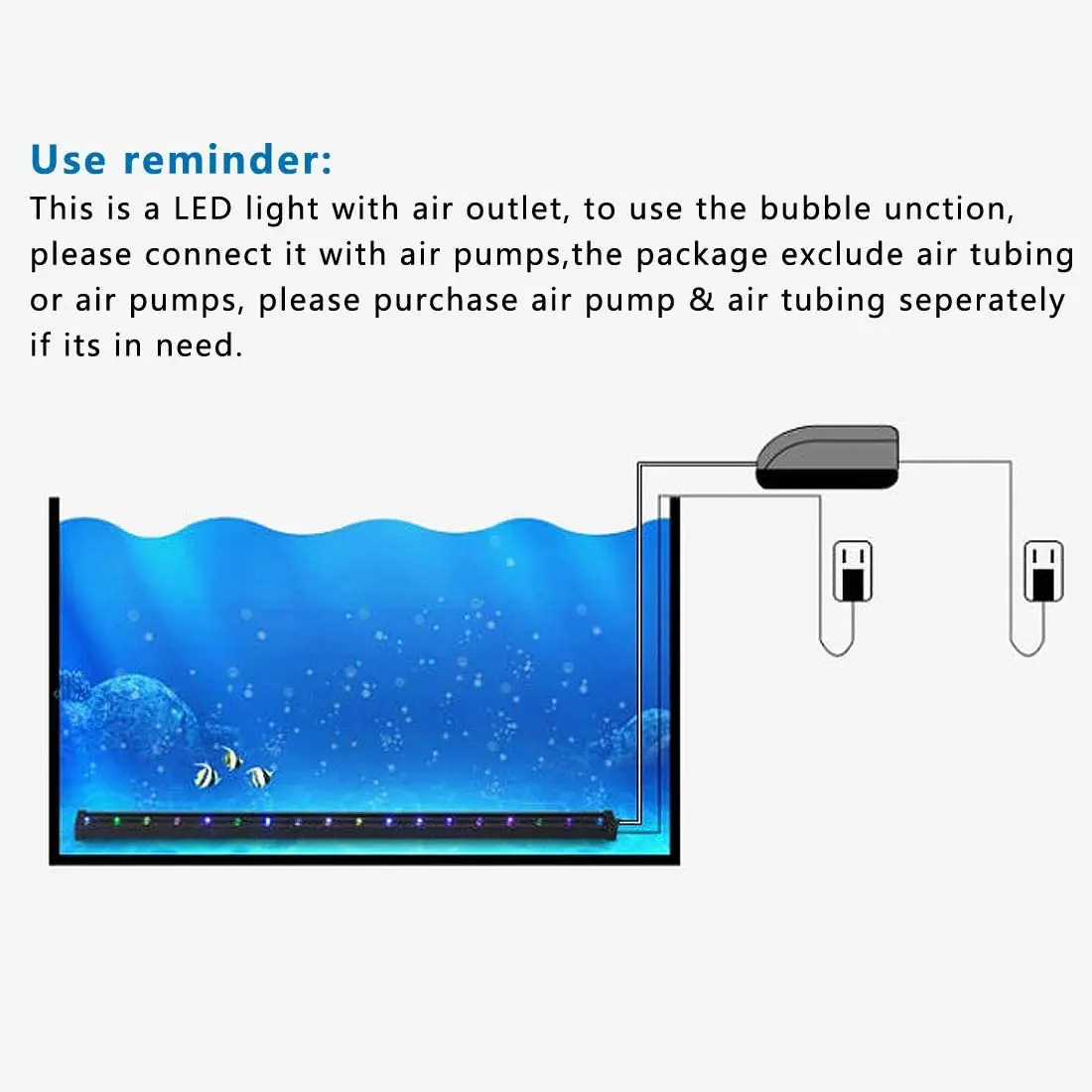 Fish tank LED bubble light colorful light with aquarium remote control color-changing diving light