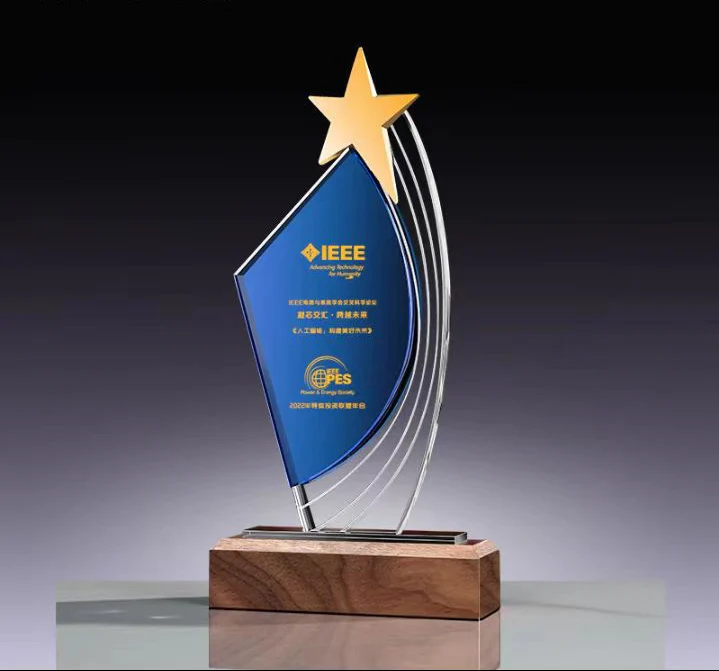 Wholesale Customized Star Crystal Trophy Souvenir Business Gifts Employee Appreciation Awards Honor Crystal Awards Plaque