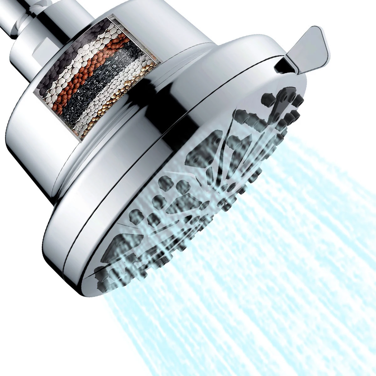 High Pressure Top Shower Head Filtered Showerhead with Shower Water Filter System