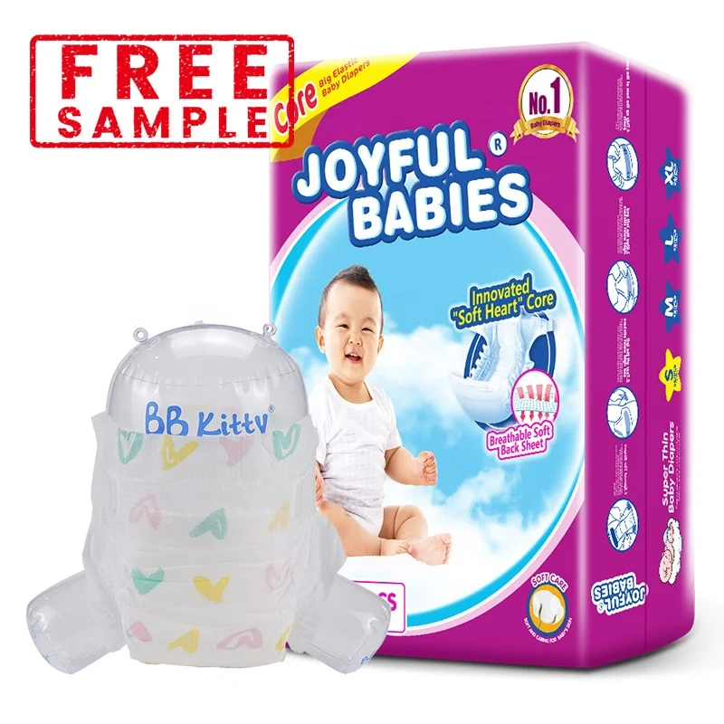 Hexing OEM Baby Diapers Overnight M Size 6 Grade A Wholesale Vietnam Happy Sweet Love Cotton Baby Diapers