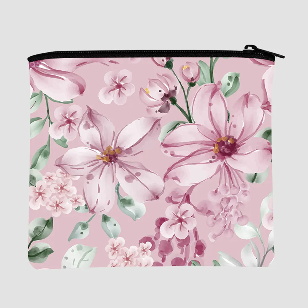 Eco Friendly Environmental 3D Sublimation Digital Printing Recycled Material RPET 300D Coin Purse Makeup Cosmetic Pouch Bag