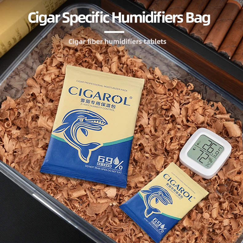 Customizable Cigar Moisturizing Bag 69% Humidity Tobacco Moisture Meter Moisture Absorber Bag