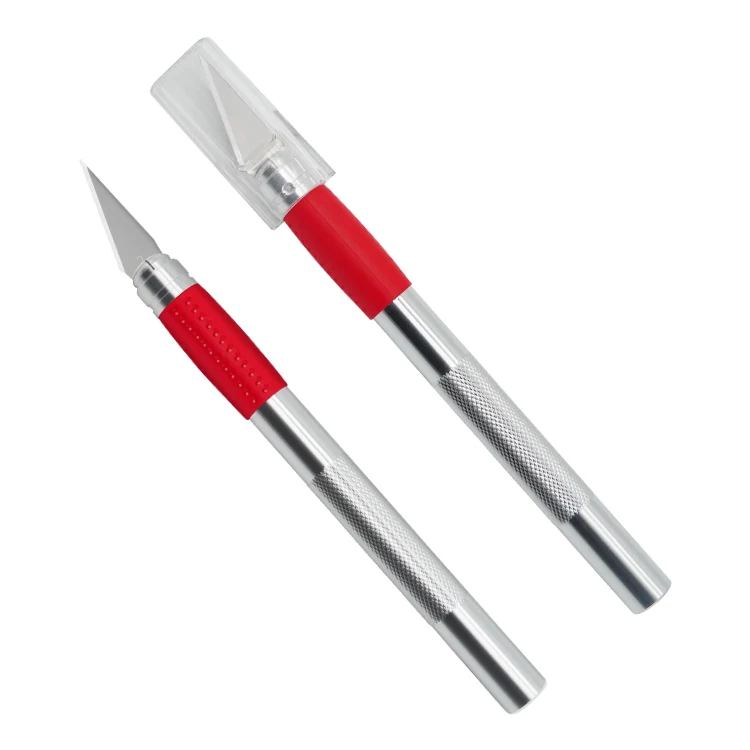 Hot selling common hobby precision carving craft knife aluminium TPR plastic pumpkin students scraping knife