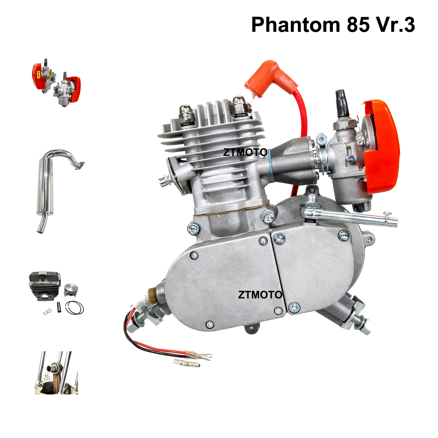 Motorized chopper bike 2 stroke bike engine 85cc bicycle engine Phantom 85 ZTMOTO motor set