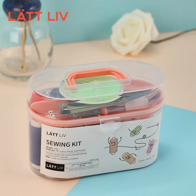 LATTLIV Needle Thread Button Pin Crochet Hooks Set Kids Adult DIY Sewing Supplies Organizer Travel Portable Mini Sewing Kit