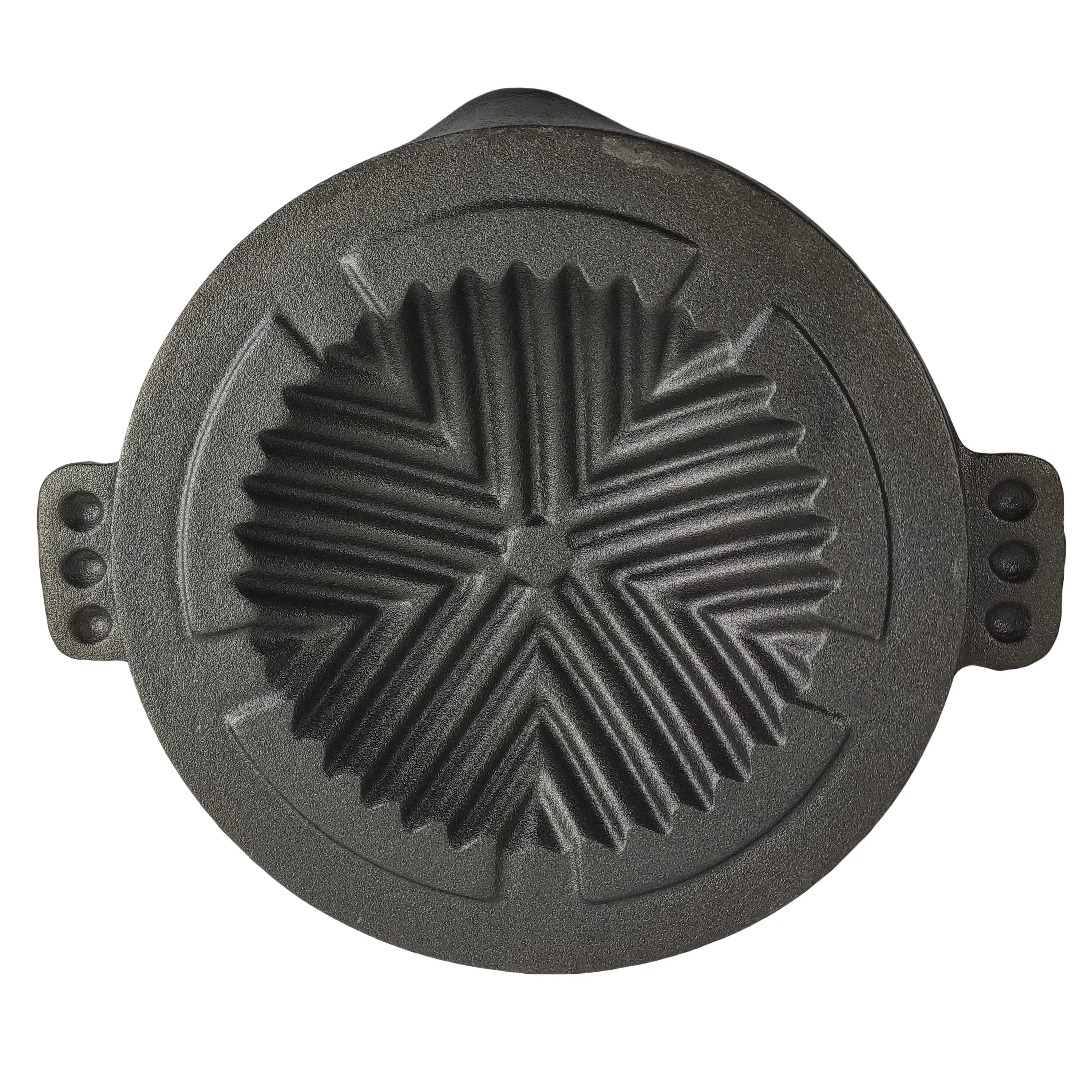 Mongolian BBQ Thai Metal Cast iron Halal Mookata Plates Round Mookata Pot