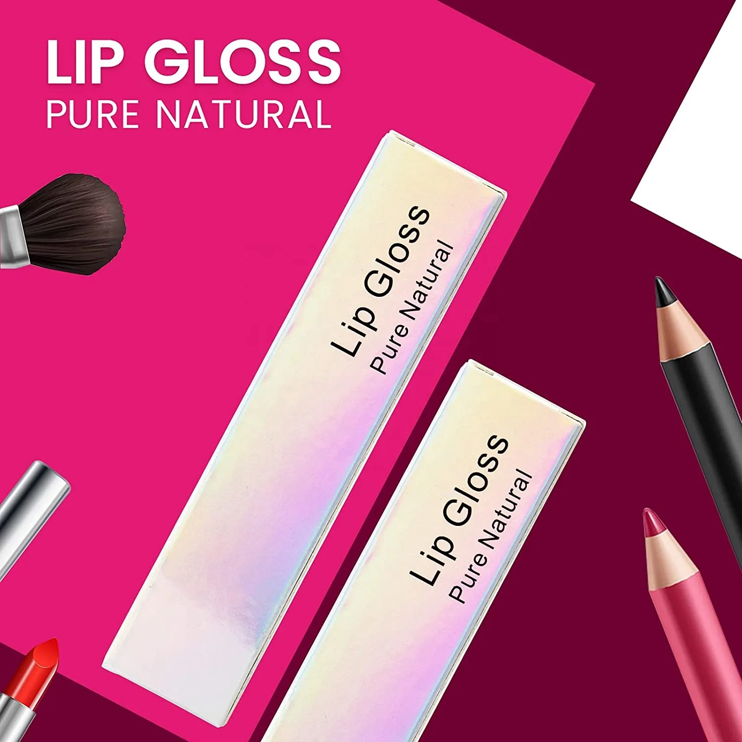 Valentines Day Gift Perfume Essential Oil Bottle Holder Lipsticks Wrapping Boxes Packaging Gifts Shiny Rectangle Lip Gloss Box