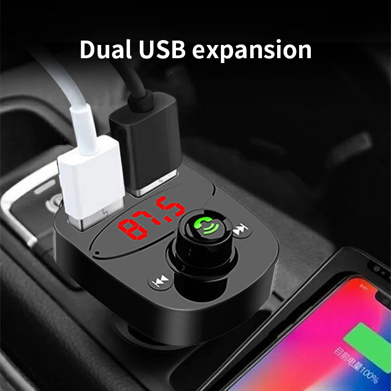 Двойное зарядное устройство Usb автомобильный комплект громкой связи беспроводной радиоприемник аудио адаптер BT 5 0 Fm-передатчик mp3-плеер