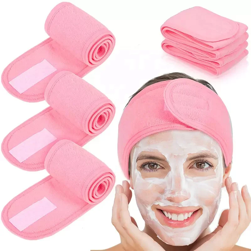 Custom Logo Spa Cosmetic Beauty Head Band Washable Facial Hairband Makeup Spa Head Wrap