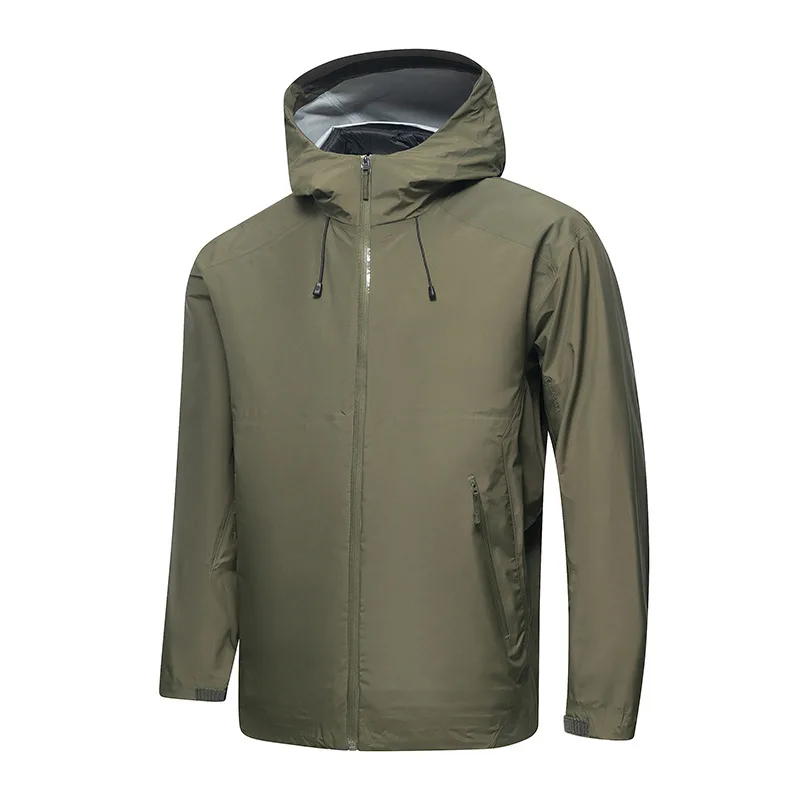 Fast Shipping Lightweight 10000mm Waterproof Breathable Stretch Ripstop Fabric Rain Coat Jacket for Men Custom Waterproof Jacket