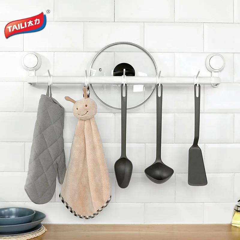Kitchen Tools Hanger Accessories Suction Towel Rail Bar Bath Towel Rack Storage Hanging Holder Towel Rail Shelf for Kitchen