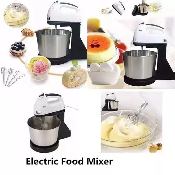 Best Kitchen Whisk Food Mixer Dough Mixer Machine Baking Tools  Household Mini 7 Speed Automatic Egg Beater with bowl