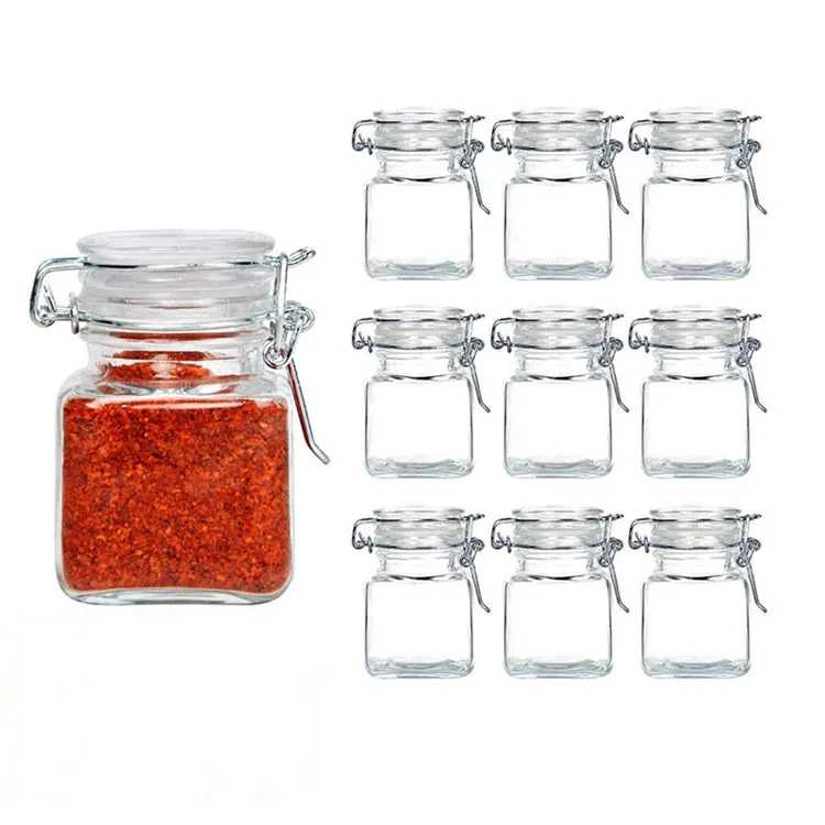 Hot Sale Mini 120ml 4 oz Small Clear Empty Spice Mason Jars With Hinged Lids For Kitchen