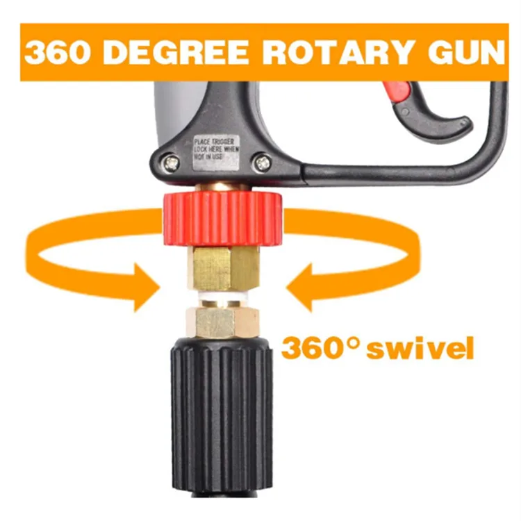 Shan Dun 1/4 Quick Socket Pressure Washer spray trigger Gun with Swivel Short Power Washer Gun with 3/8 Quick Connector 5000 PSI