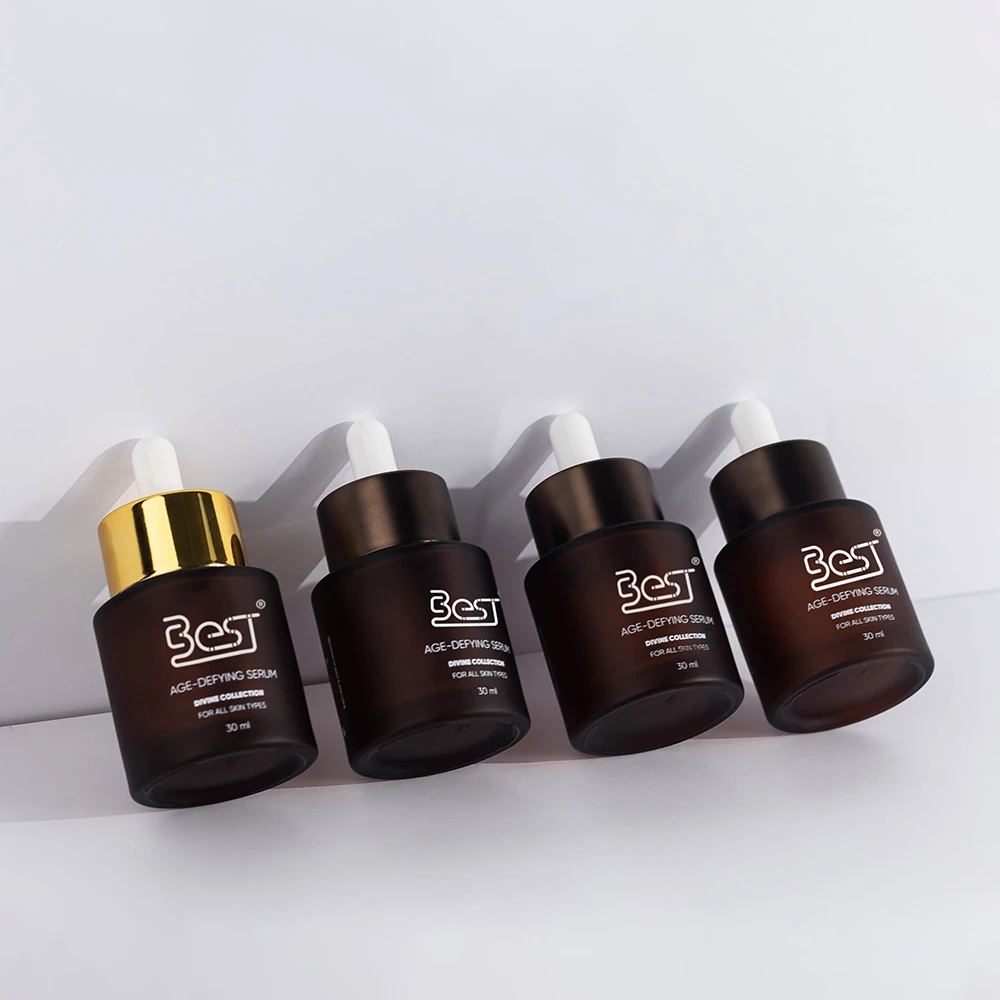 Thick Bottomed Bottle Glass Luxury Eye Essential Oil Glass Bottle Customized Double Wall Dropper 15ML30ML40ML50ML100ML