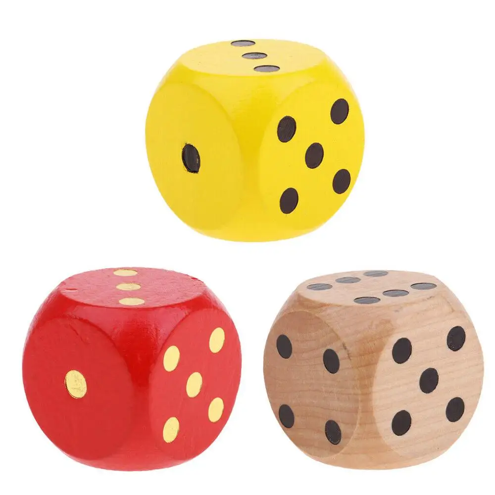 Factory Custom Wood Engraved Dice Wooden Printed Giant Yard Dice Set Playing Yard Wooden Custom Dice Kids Toys Set