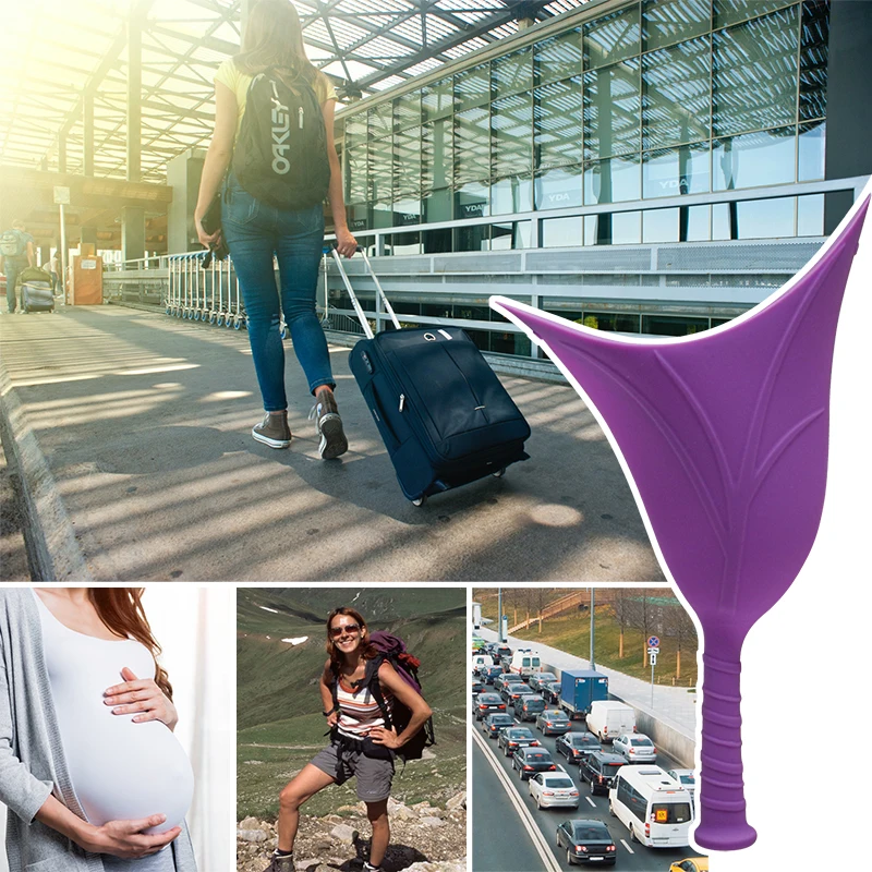 Custom Logo Soft Silicone Women Portable Urinal Device Outdoor Portable Female Urinal Device