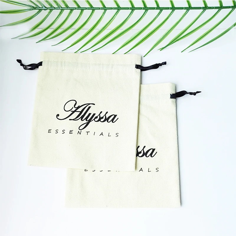 Custom Logo Printing Cotton  Cosmetic Skin Care Product Packing Bag High End Cotton Gift Makeup Bag