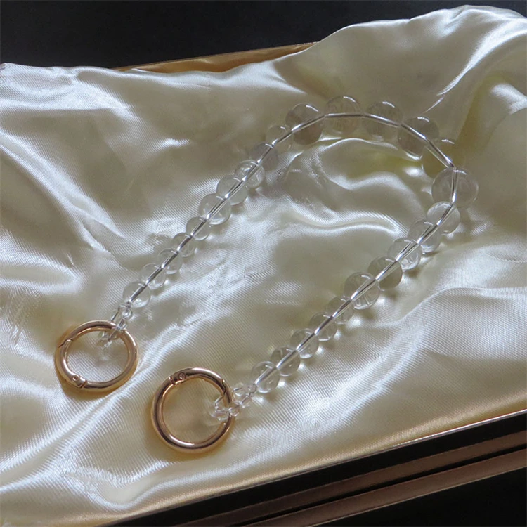 30/40CM High-Gloss Transparent Bead Chain Acrylic Resin Round Bead Shoulder Strap