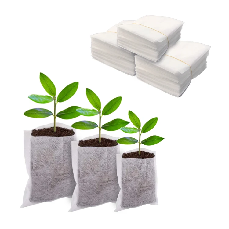 Factory wholesale custom  breathable water absorption  non woven fabric biodegradable grow nursery bags  for tree garden plants