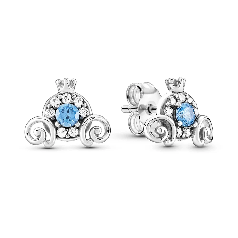 925 Sterling Silver Earrings Pumpkin Car Crown series Ring Shining zircon Eternity Earrings Fashion Necklace women jewelry gift
