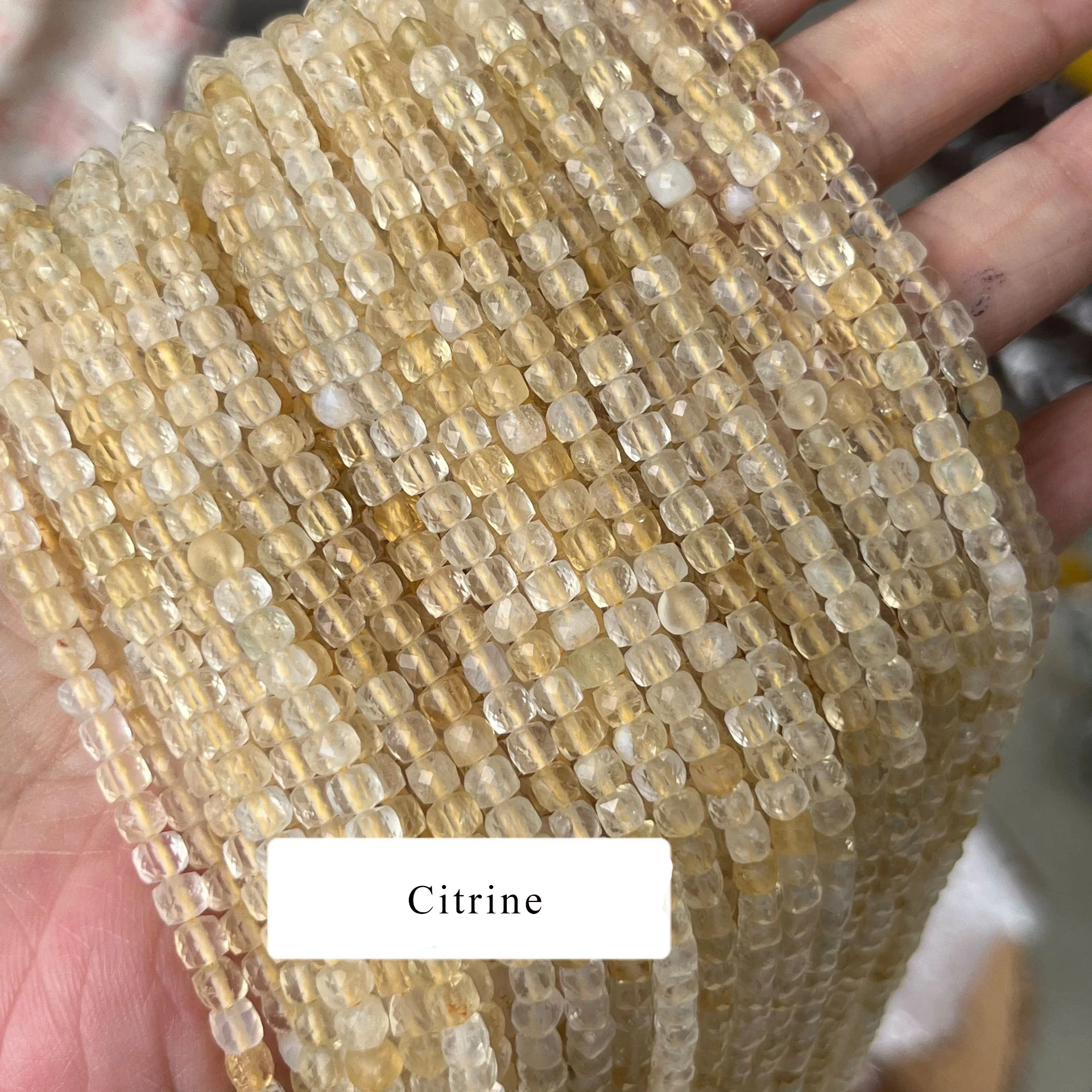 Natural Labradorite Faceted Square Beads 4X4mm Amethyst Morganite Amazonite Healing Gemstone Beads For Jewelry Making