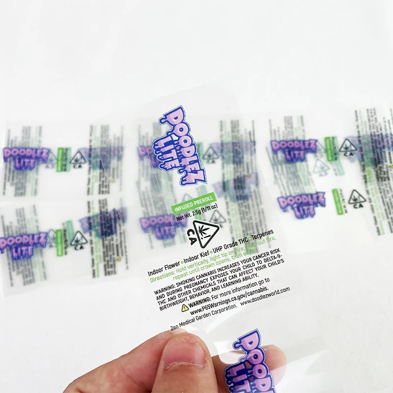 Wholesale high quality transparent waterproof self-adhesive label packaging stickers