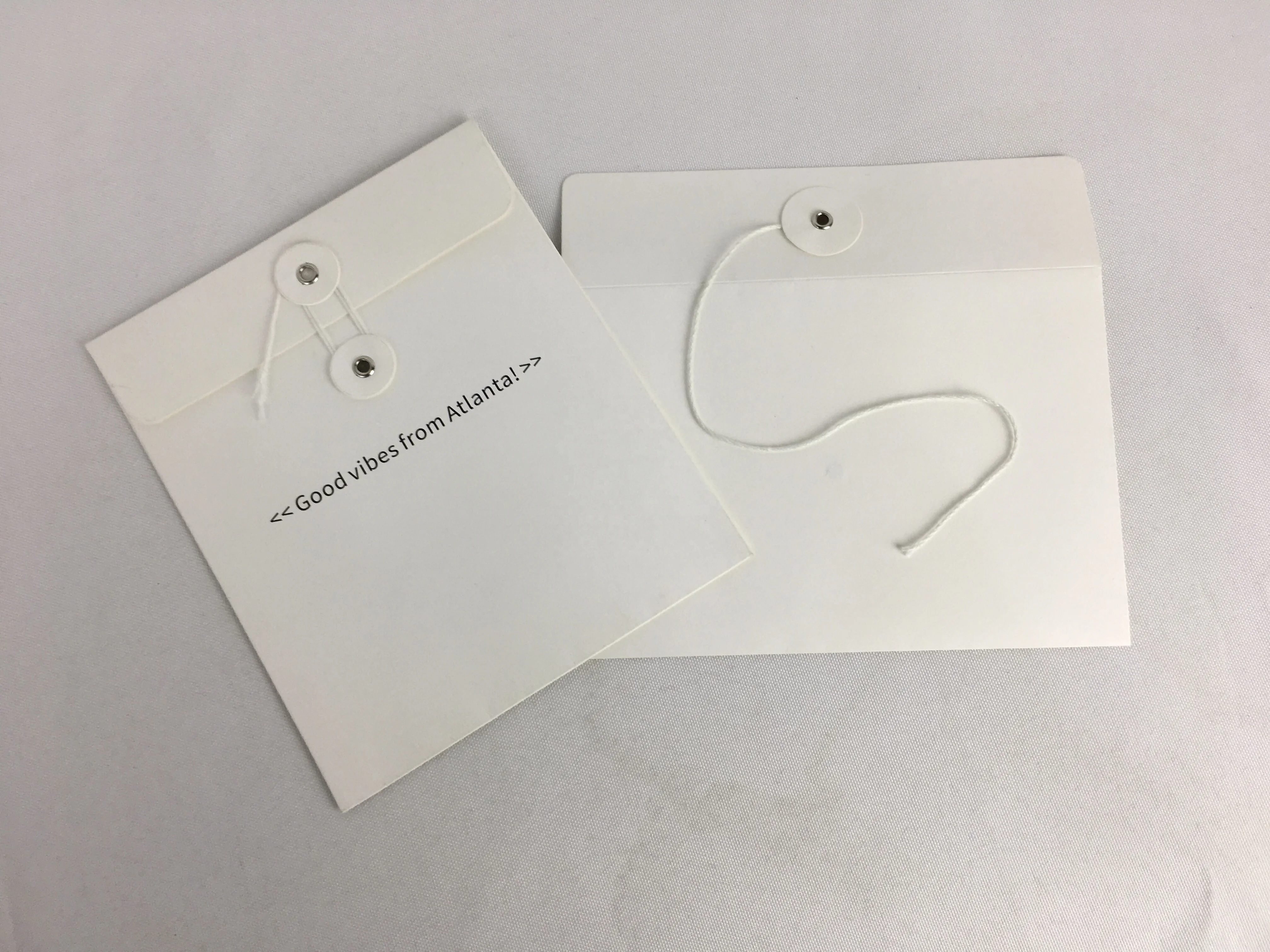 Custom Embossed Logo Gift Card Coin Seed White Kraft Packaging Envelope Projects Contracts Filing Envelopes With String Closure