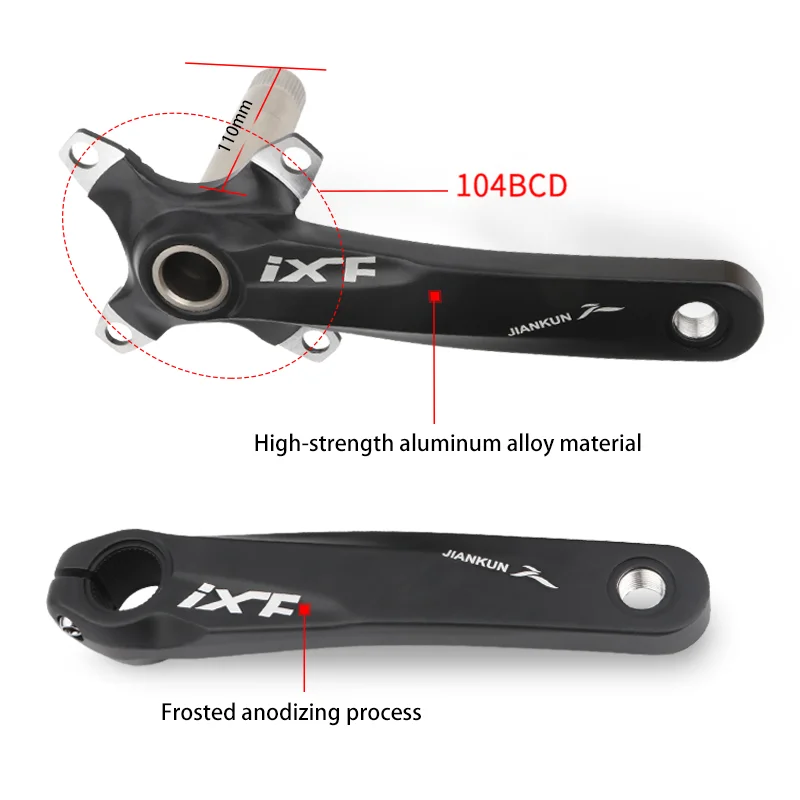 Комплект велосипедных кривошипов IXF 104 BCD CNC Сверхлегкий Кривошип MTB/дорожный велосипед Звездочка с BB для