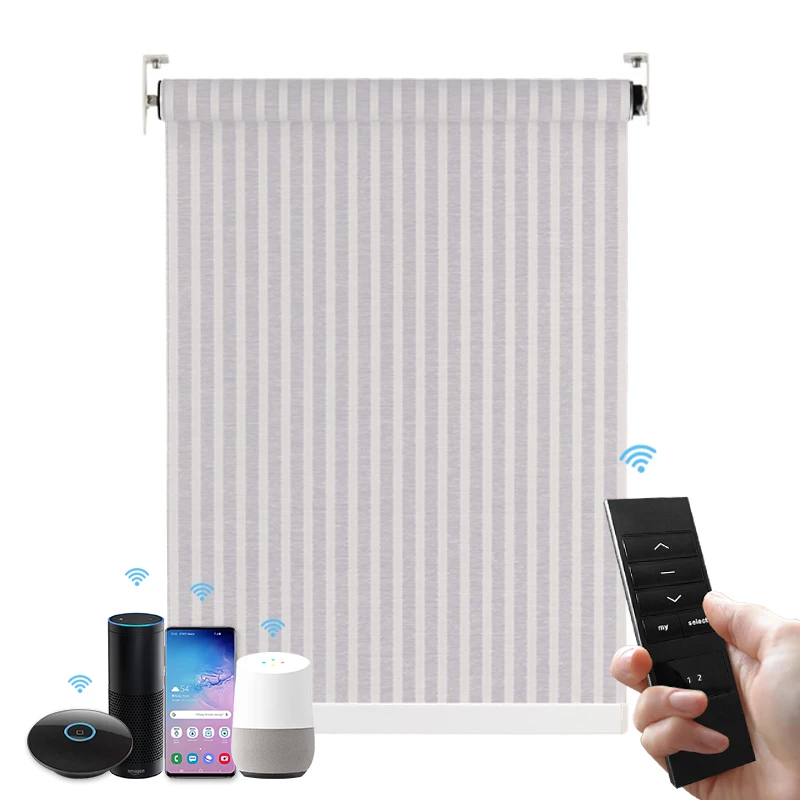 Wintom Factory electric Blackout Window Smart Automatic Auto Automation Motorised Blinds Google Roller Shades Blind
