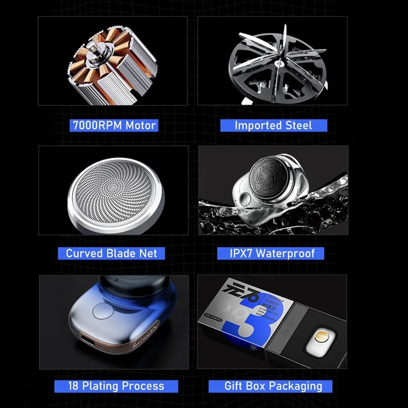 Yuanshi Zao Series Beard Shaver USB Rechargeable Wet and Dry Men Razor Mini Portable Electric Shavers for Men