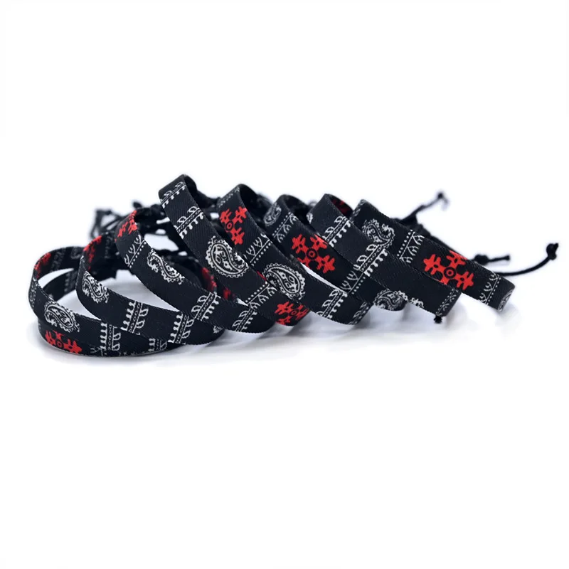 2024 Hot Sale hign quality Arabic Scarf Style Knitted Bracelet colorful  Dot Patterned Fabric Hand Knitted Bracelet