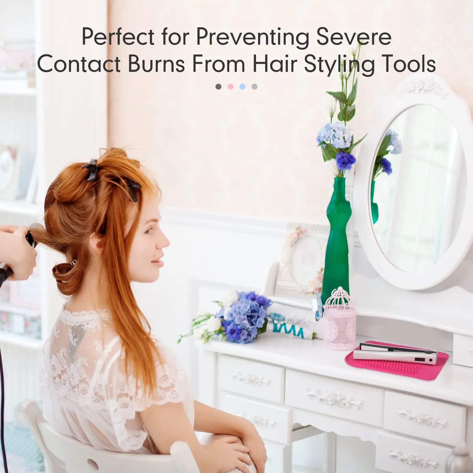 New Insulating Heat-Resistant Silicone Pad Flat Iron Hair Straightener Mat Curling Iron Pad