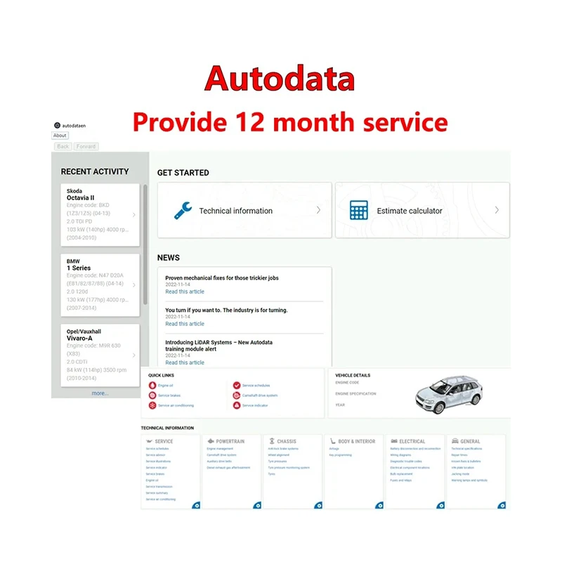 Новейшая 2024 Alldata Autodata identfix 4 в 1 12 месяцев один год автоматический онлайн-аккаунт авторемонт программного обеспечения с поддержкой печати