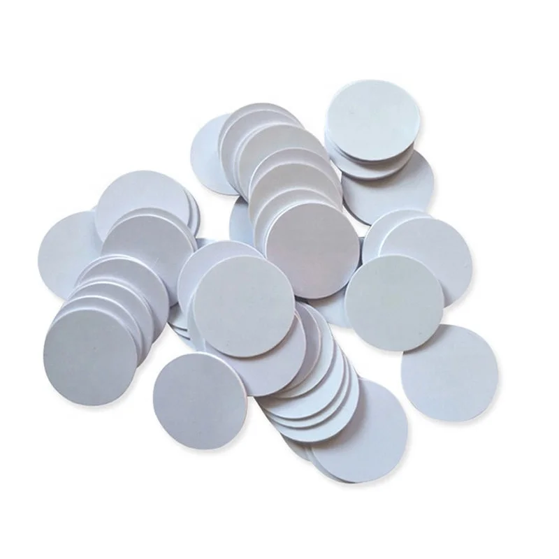 Factory custom Dia 13-50MM Passive contactless round 13.56mhz rfid token NFC pvc coin tag