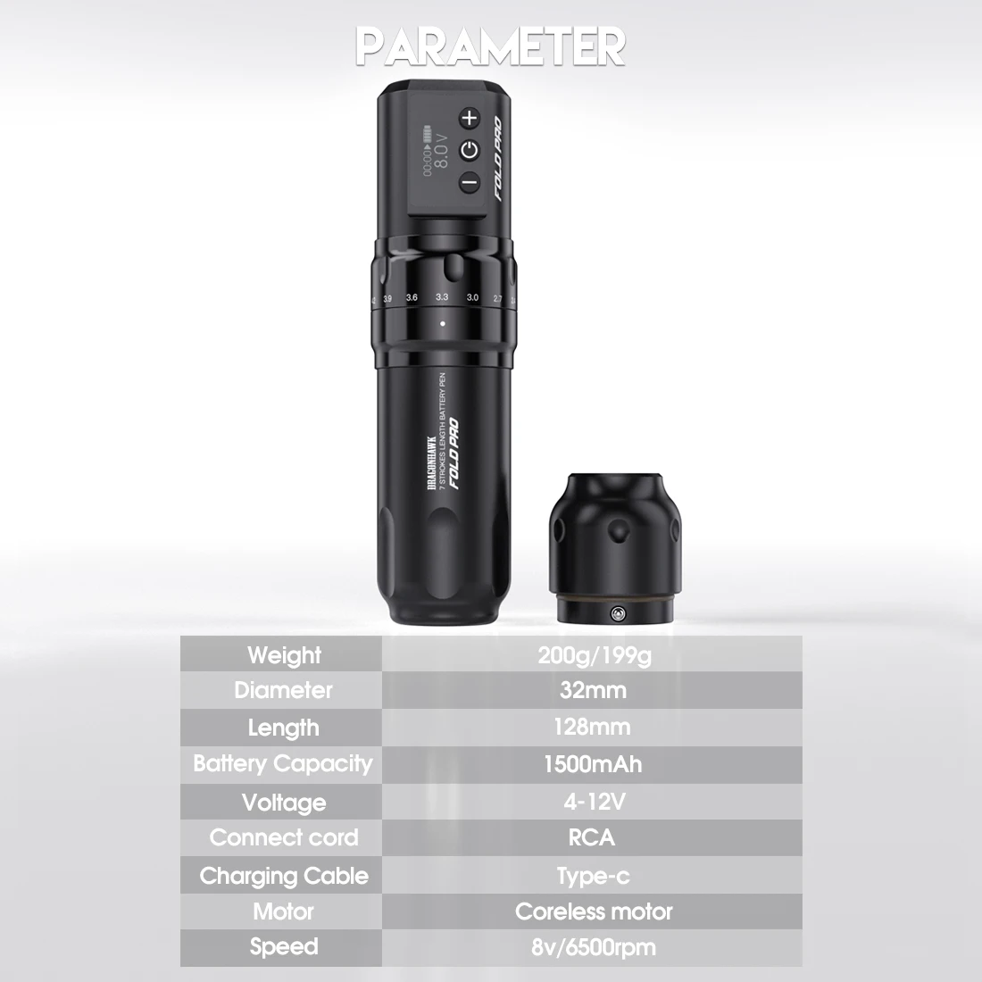 Беспроводная тату-машинка Dragonhawk с 2 батареями | Fold Pro