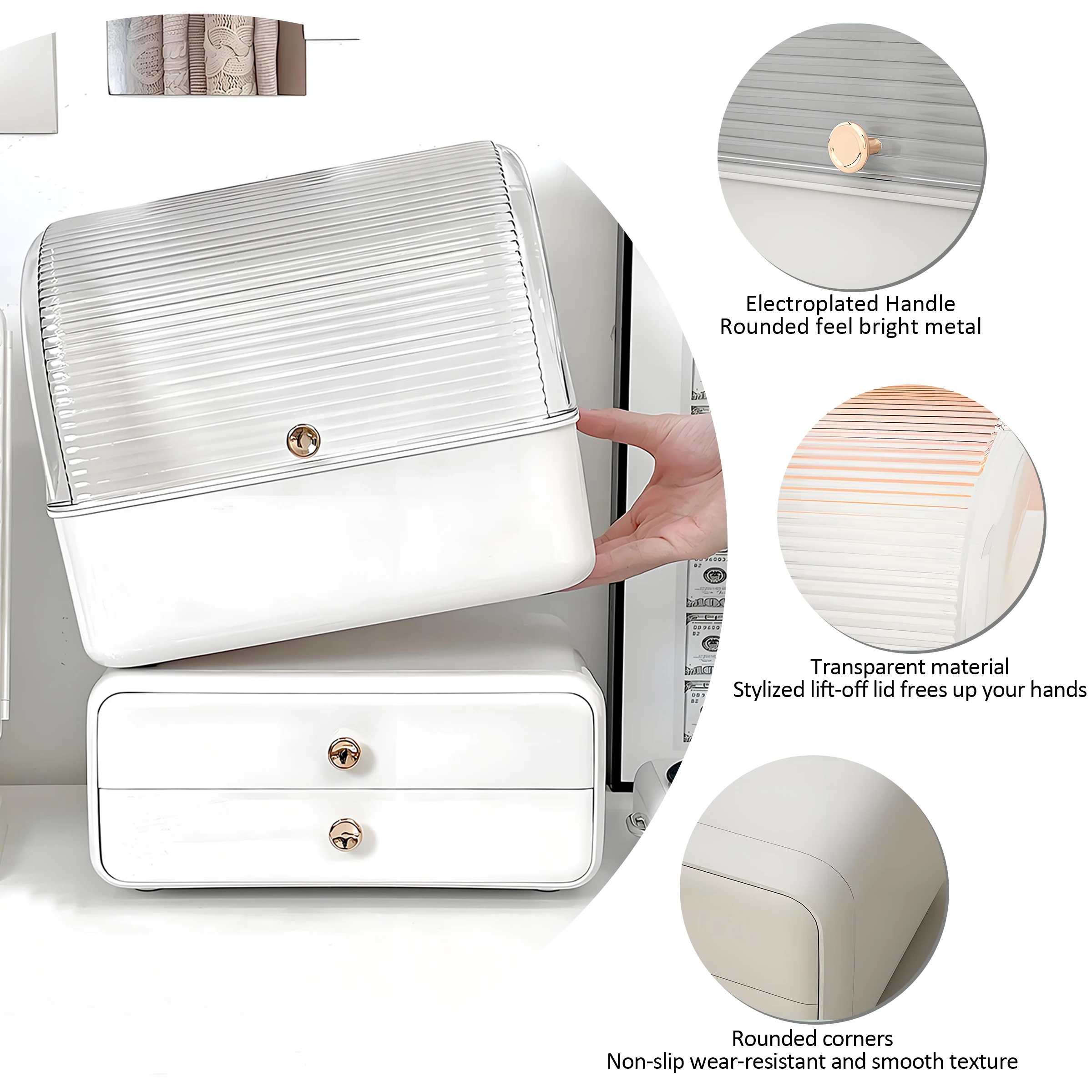 Лидер продаж большой объем легкий роскошный пластиковый органайзер для макияжа с выдвижными ящиками