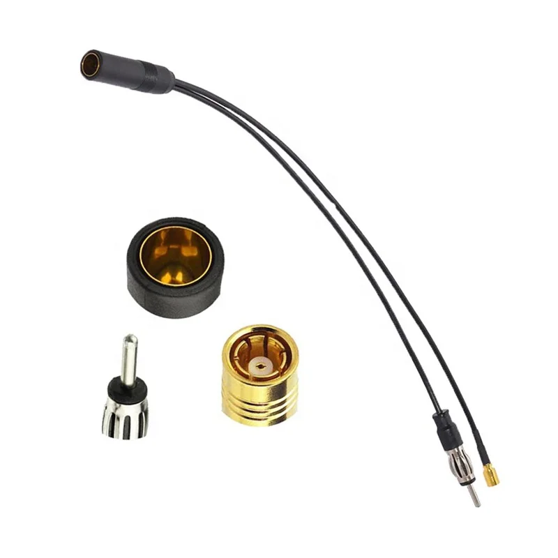 Copper Radio Cable 30 cm Car DAB Extension Cable FM/AM Radio Active Aerial Antenna Adapter Splitter SMB DIN Cords Accessories