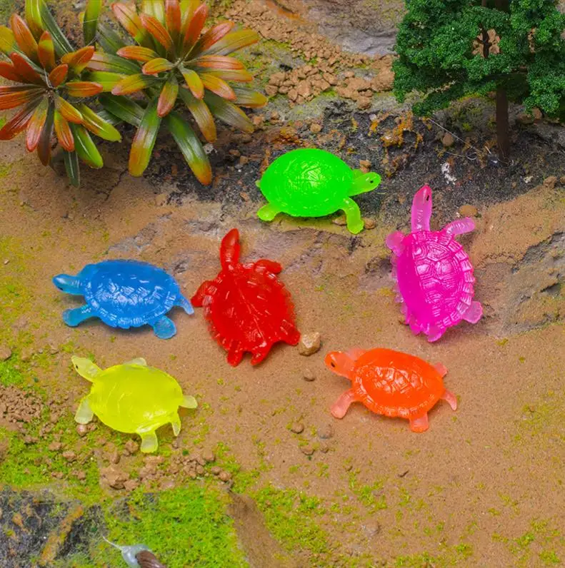 Floating Transparent Turtle Soft Rubber Catch Fish Toys Summer Festival Pool Beach Theme Party Favors