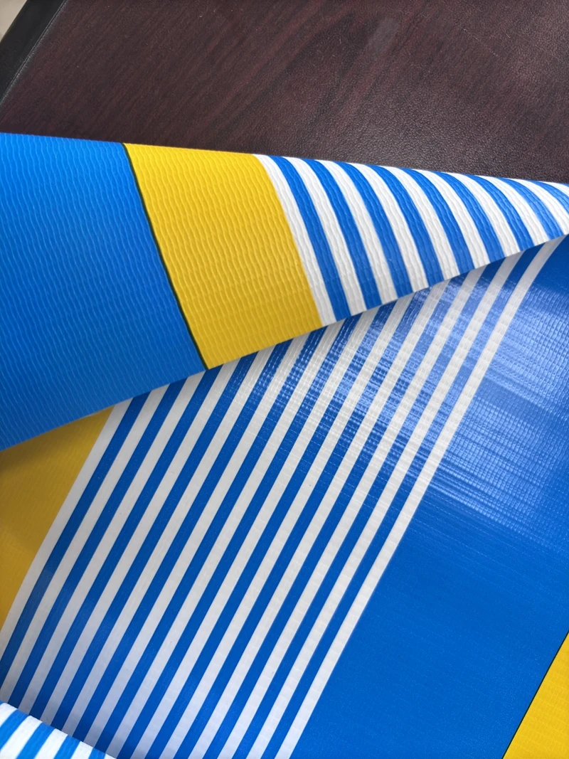 Hot Sale Waterproof customized high quality pvc stripe tarpaulin Resistant stripe pvc Tarpaulin