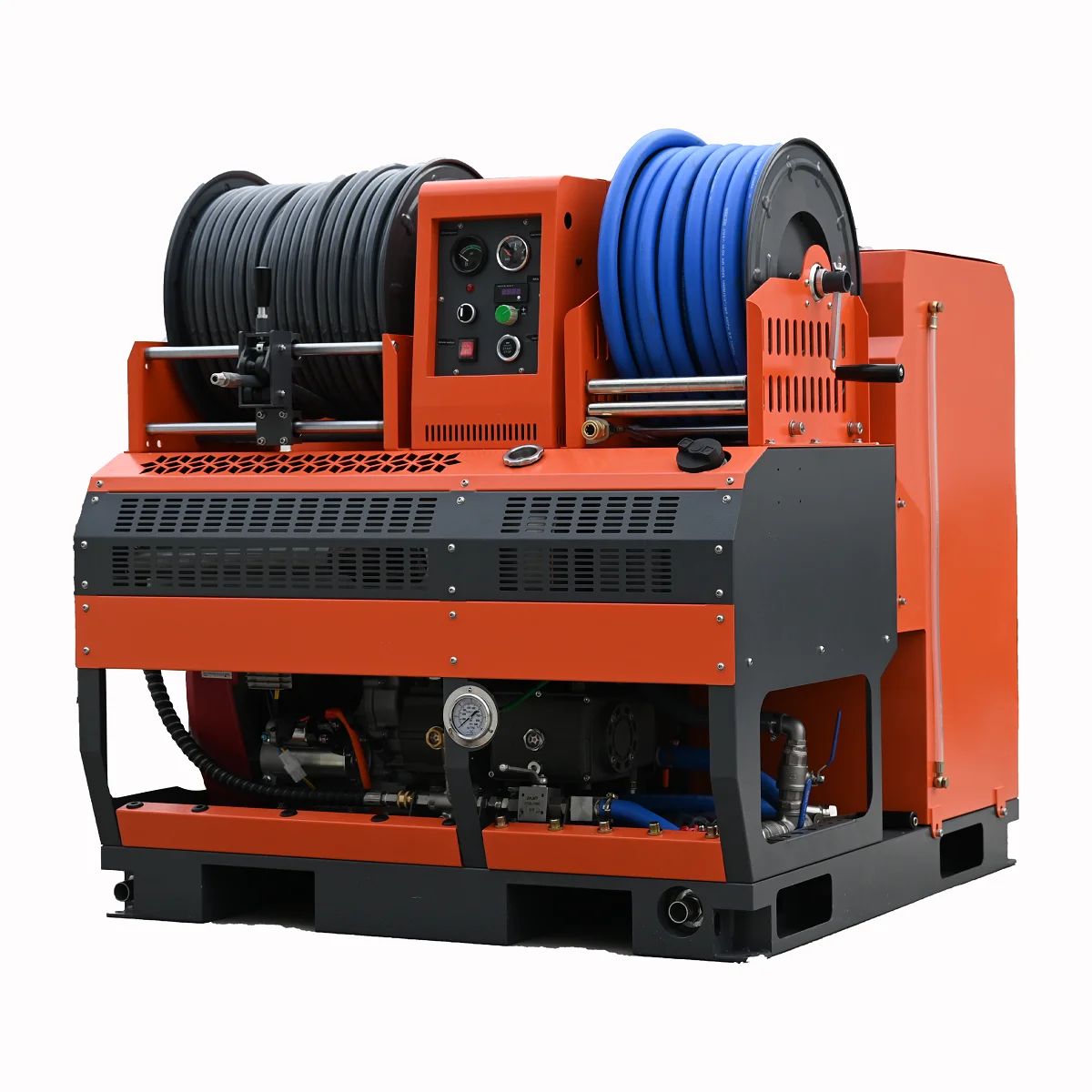 AMJET WS2630 Air adopts German stainless steel pump 3800PSI 37HP with remote control sewer drain cleaning machine