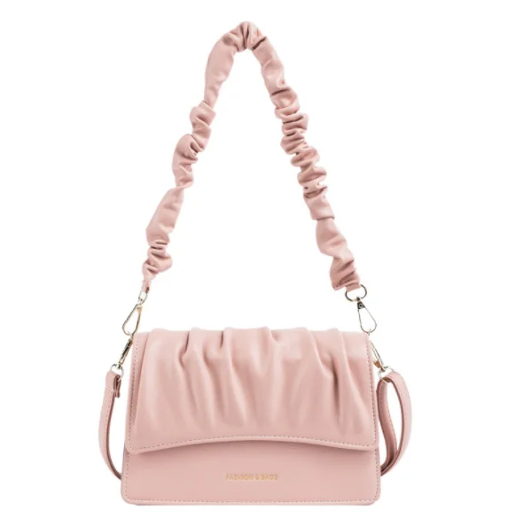 Fashionable ladies crossbody bag wholesale plicated pu leather chain shoulder bag for woman