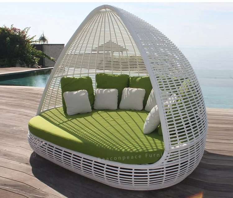 Other beds beach rattan sun day bed outdoor furniture cabana sunbeds for hotel