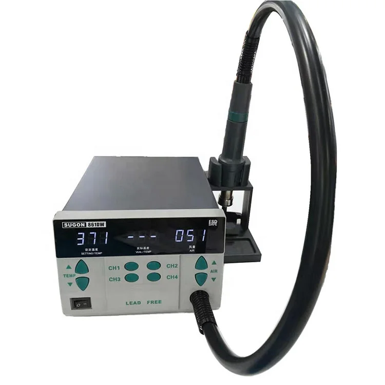 High Quality SUGON 861DW Hot Air Station SMD Rework, 1000W Hot Air Welding Machine with 120l/min Max Air Volume