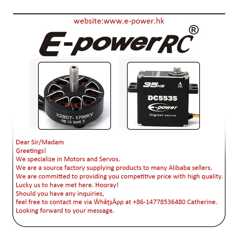 Бесщеточный двигатель E-Power 750 кВ/880 кВ 1100 кВ/1500 RC для гоночного вертолета D2836